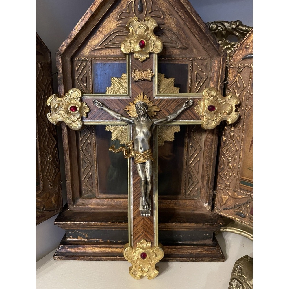 Franklin Mint Ray of Hope Fratelli Coppini Jesus Crucifix Renaissance Cross
